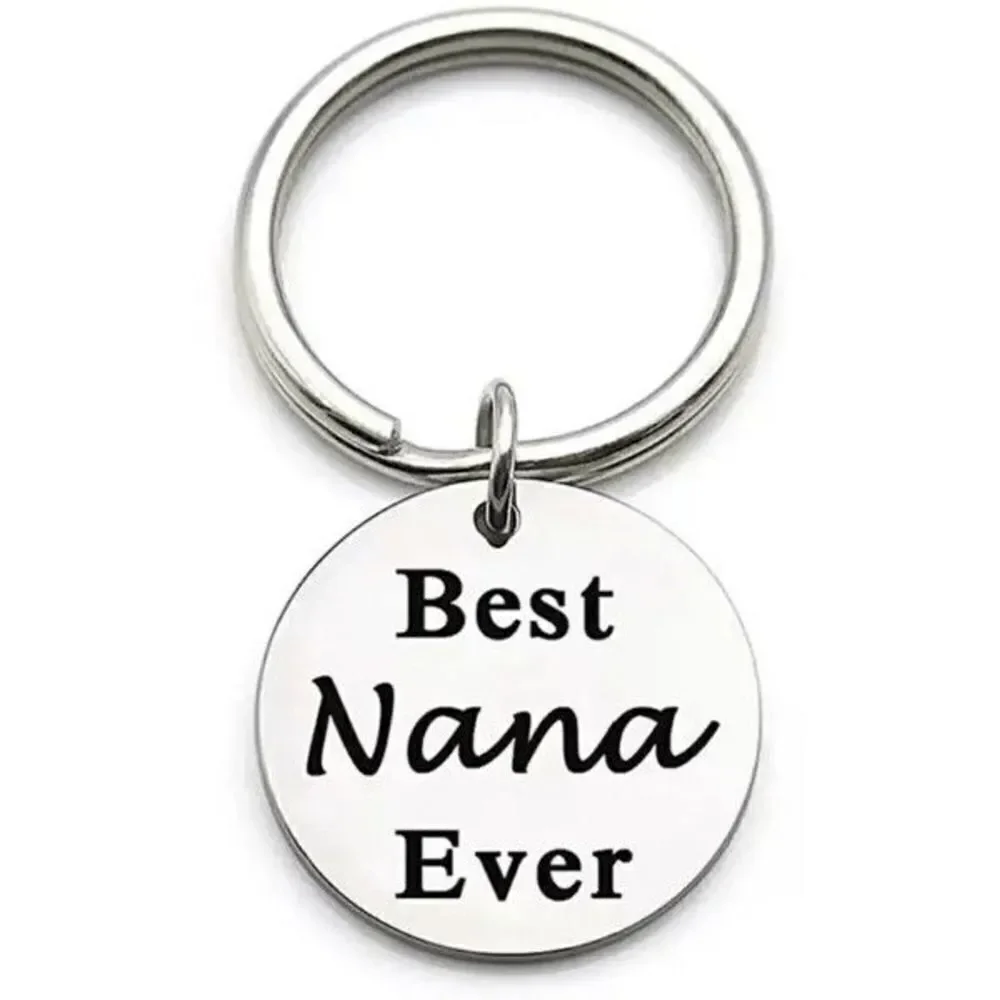 Silver Stainless Steel Best Nana Ever Keychain